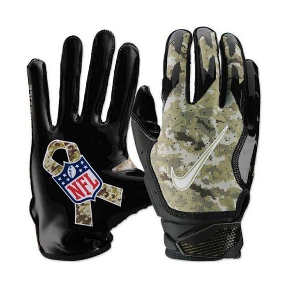 Nike Vapor Jet Salute To Service NFL Receiver Gloves Medium M Camo Green Black - Picture 2 of 10